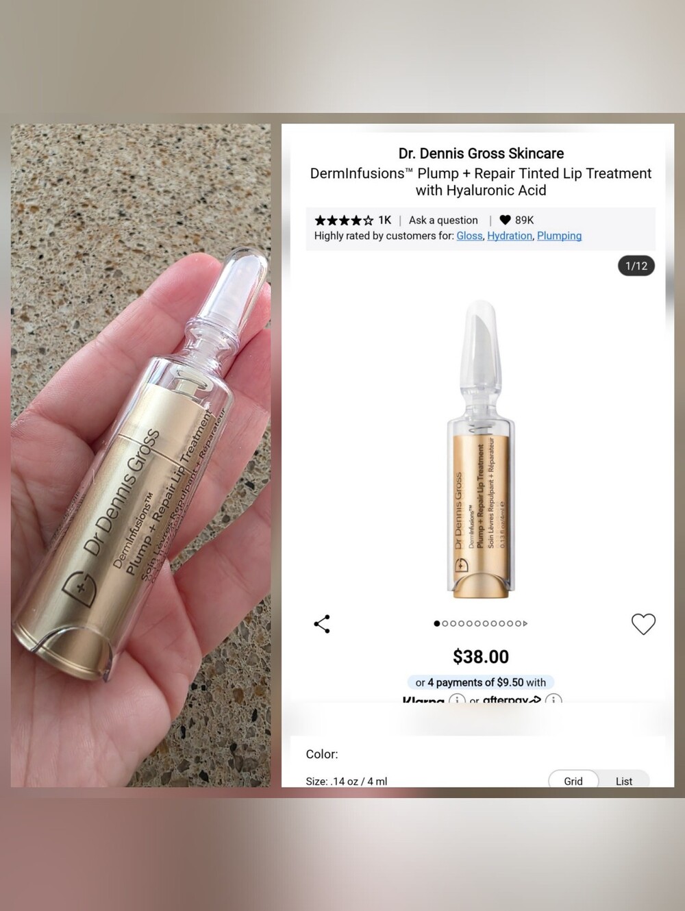 Dr. Dennis Gross DermInfusions Plump + Repair Tinted Lip Treatment